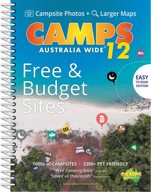 Guidebook Camps Australia Wide 12 features larger maps and campsite photos for budget sites