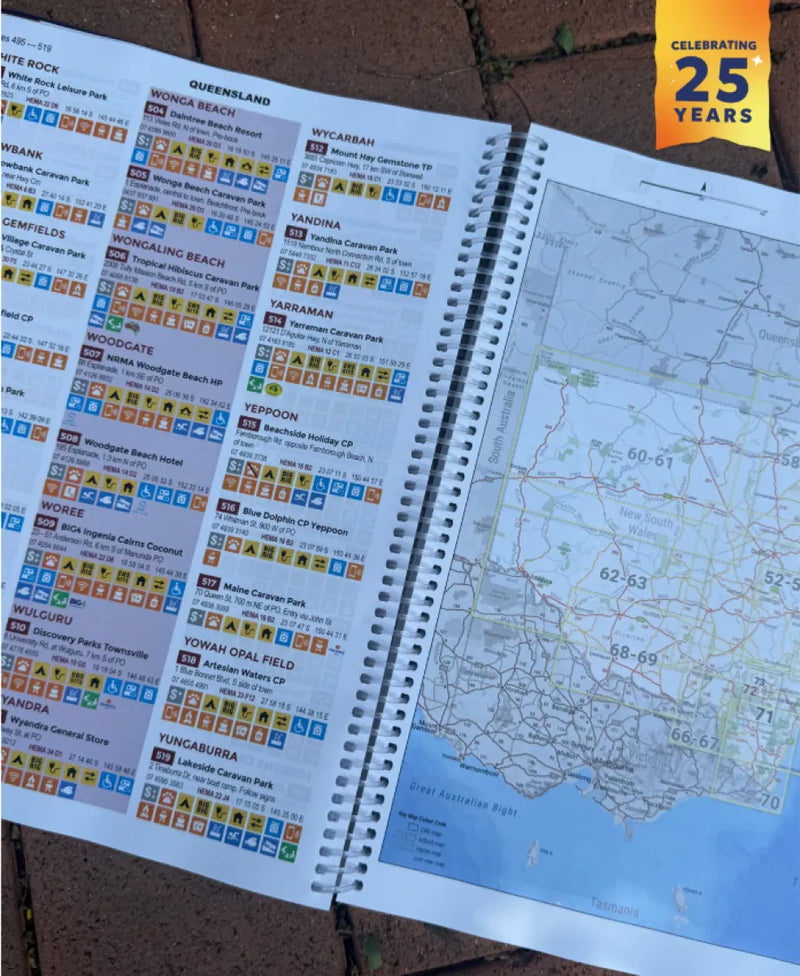 Caravan Parks 7 Camp Guide Book |  25th Anniversary Edition