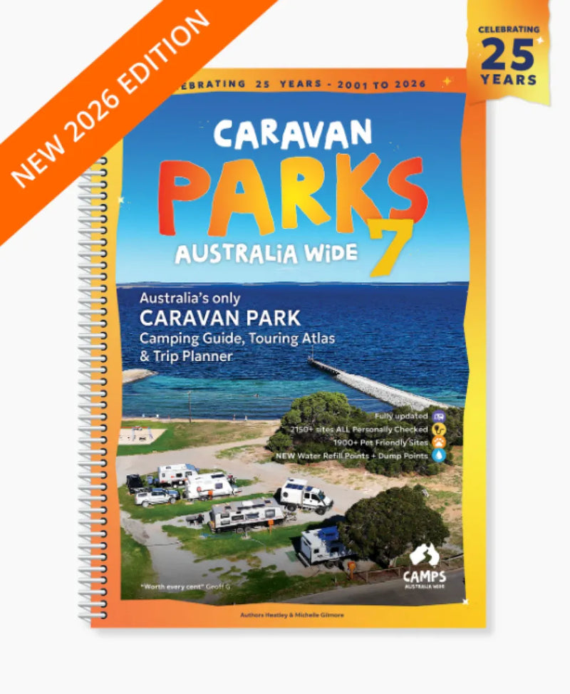 Caravan Parks 7 Camp Guide Book |  25th Anniversary Edition