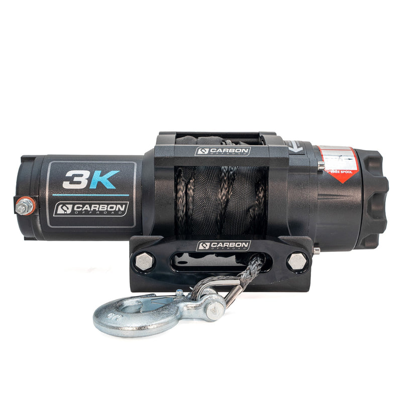 Carbon 3.0k 12v Trailer ATV Quad Bike Electric Winch with Synthetic Rope