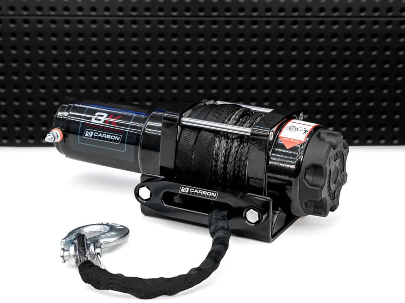 Carbon 3.0k 12v Trailer ATV Quad Bike Electric Winch with Synthetic Rope