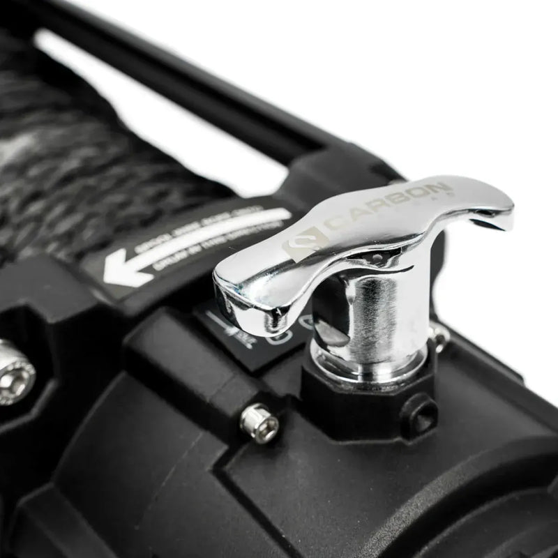 Carbon Offroad 12K Winch and Recovery Kit Bundle - winch fitted to a 4WD bullbar