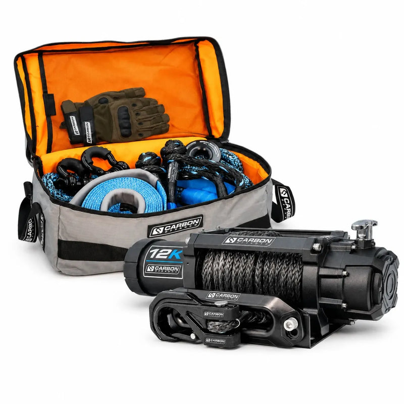 Carbon Offroad 12K V3 Winch + Essential 4x4 Recovery Kit Bundle