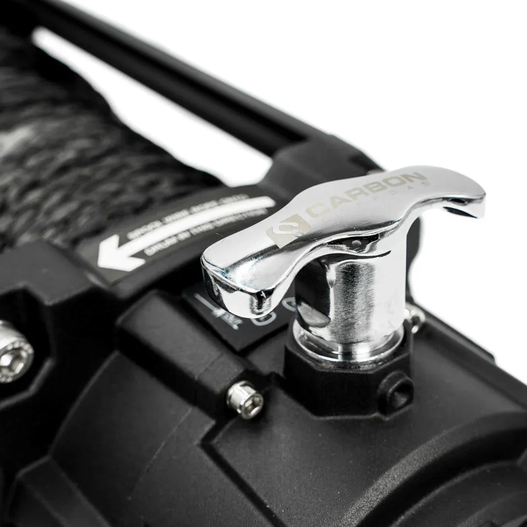 Close-up of the Carbon 12K rotating ring gear clutch handle
