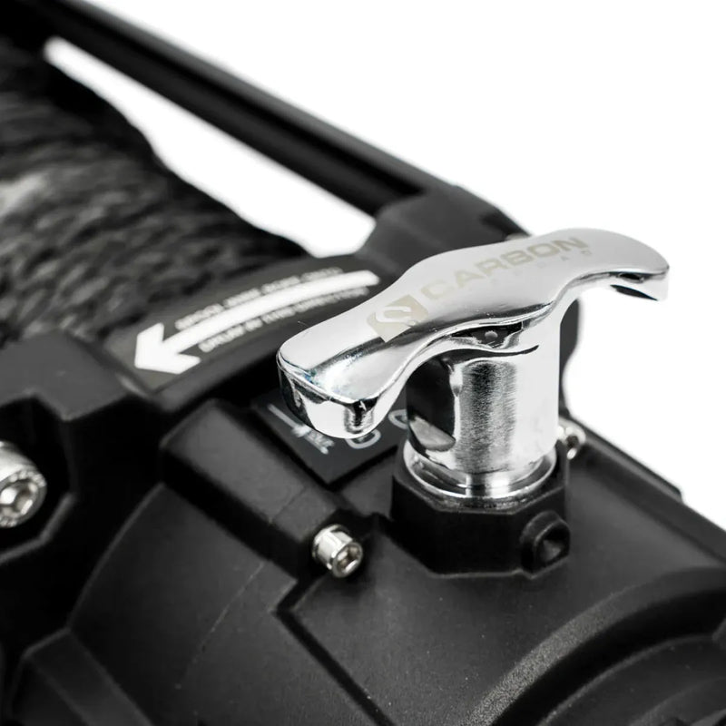 Carbon Offroad 12K Winch with Black Synthetic Rope