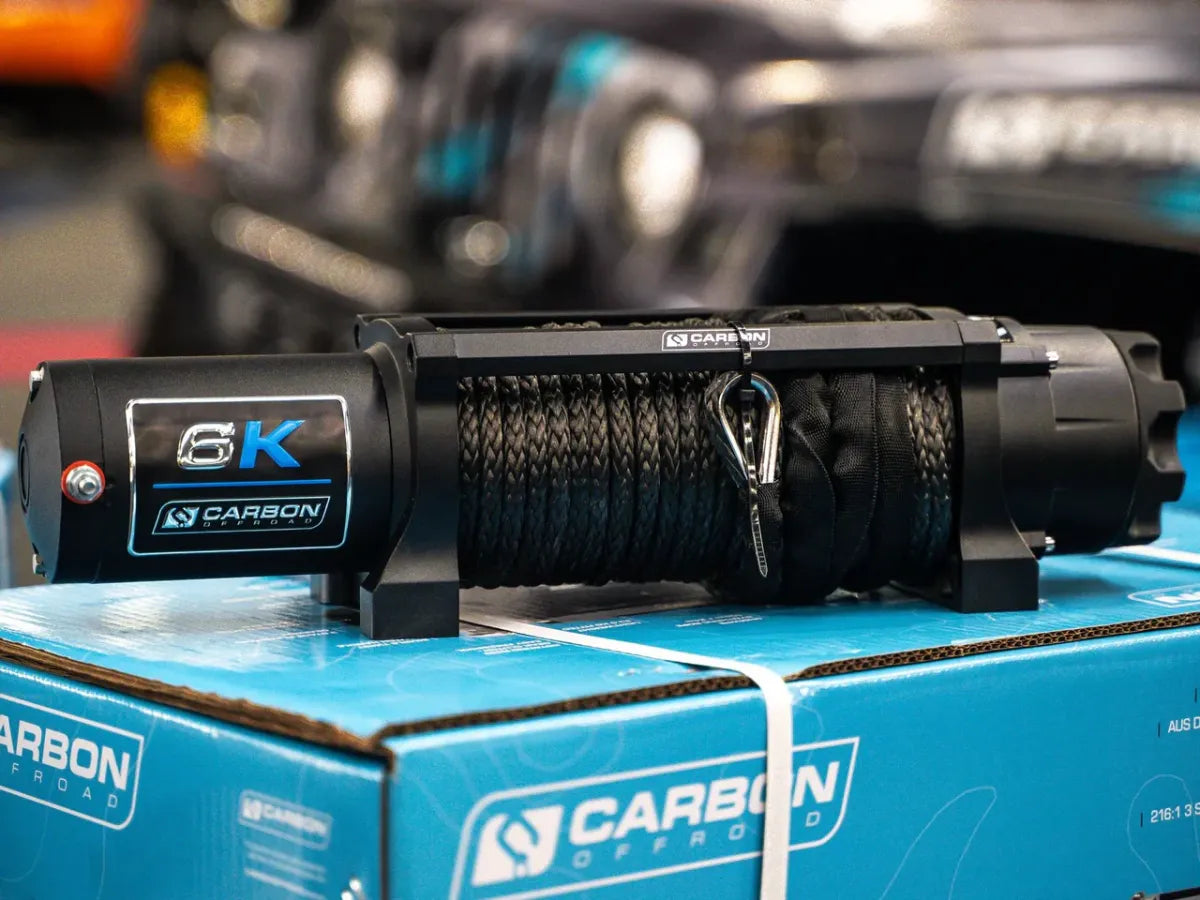 Carbon Offroad 6000lb Compact ATV Winch | Long Drum
