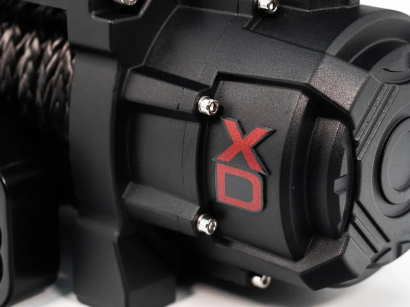 Close-up of camera equipment with XD branding for Carbon Offroad Scout Pro Extreme Winch V3