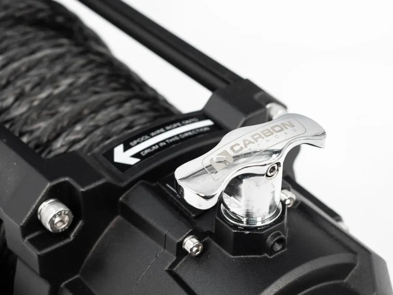 Close-up of guitar’s bridge with strings for Carbon Offroad Scout Pro Extreme Winch V3