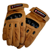 Tan tactical gloves with black knuckle protection from Carbon Offroad Recovery Kit