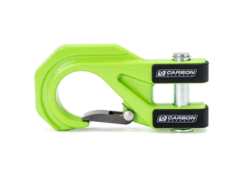 Carbon Offroad Mega Pro Winch Recovery Hook - Green