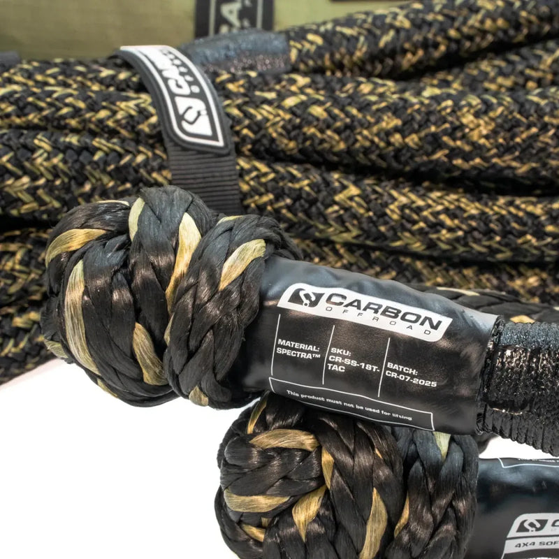 Carbon Offroad TAC 4x4 Vehicle Recovery Rope and Soft Shackle Combo