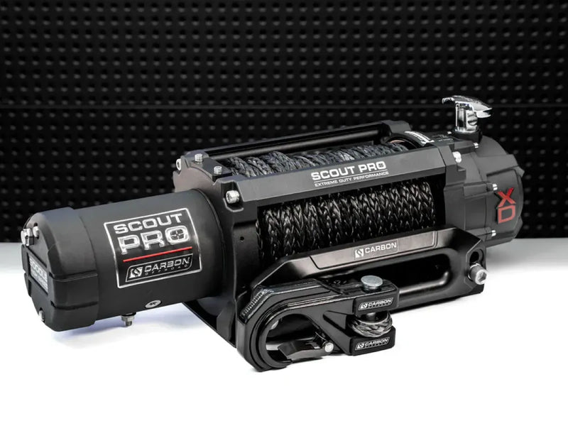Carbon Scout Pro 15K Winch and Recovery Kit Bundle - winch detail photo