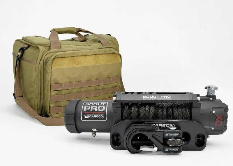 Carbon Scout Pro 15.0K V3 Electric Winch + Tactical Response Recovery Kit Bundle
