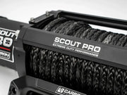 Carbon Scout Pro 15K Winch and Recovery Kit Bundle - winch mounted on a bullbar