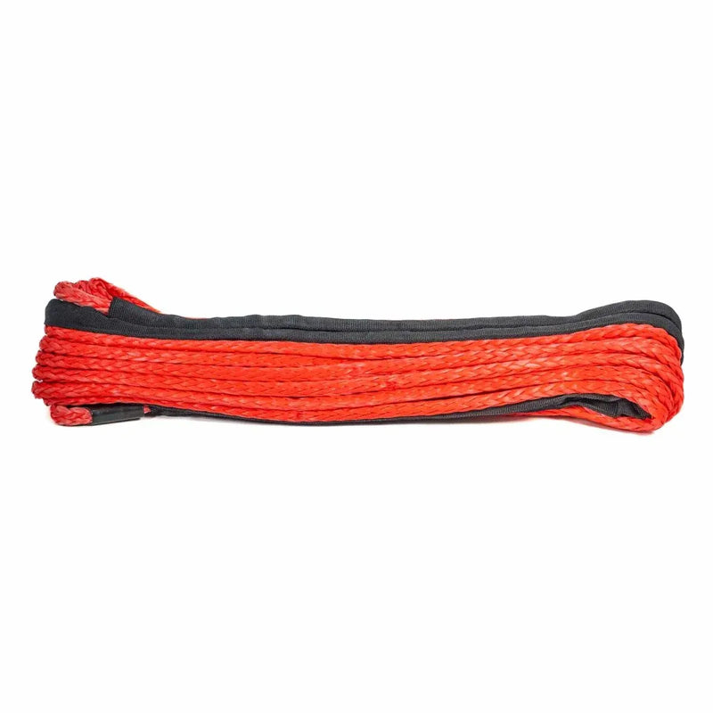 Carbon Winches Red Synthetic Rope Spliced with thimble | 24m x 10mm