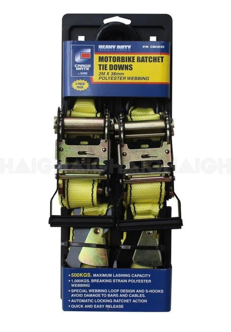 Cargo Mate Heavy Duty Motorcycle Tie Down Straps | Pair - Tie Down Straps