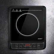 Portable Devanti induction cooktop with digital controls and circular cooking surface