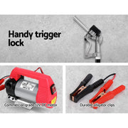 Portable electric 12V Diesel Oil Water Transfer Pump with accessories for efficient transfer