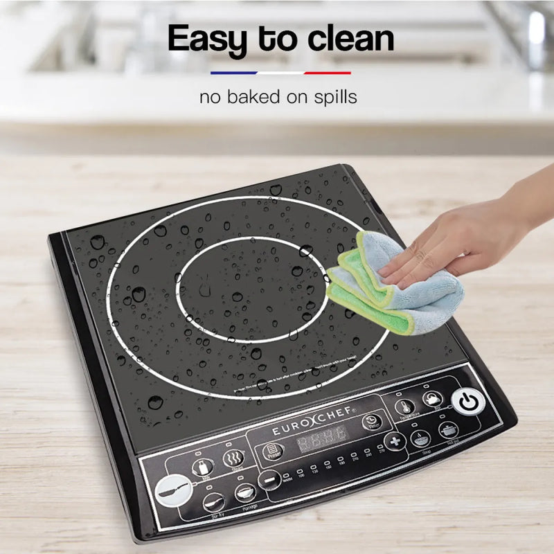 EuroChef Electric Induction Portable Cooktop Ceramic Hot Plate Kitchen Cooker 10AMP - Appliances > Kitchen Appliances