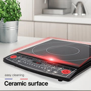 EuroChef Electric Induction Portable Cooktop Ceramic Hot Plate Kitchen Cooker 10AMP - Appliances > Kitchen Appliances