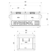 EvaKool 95L Down Under Series II Dual Zone Fridge Freezer - Fridge/Freezer