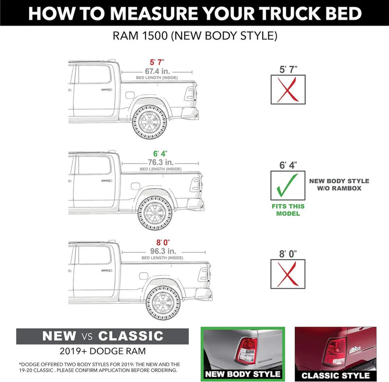 Extang Trifecta E Series Soft Folding Tonneau Cover for RAM 1500 6’4’ Bed without rambox | 2019 2025)