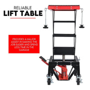 Reliable lift table with text on a white background