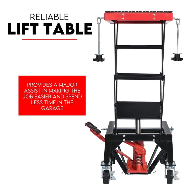 Reliable lift table with text on a white background
