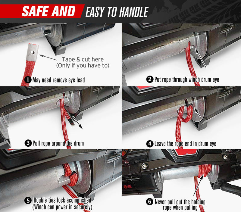 Printer toner cartridge installation guide image for FieryRed Dyneema Synthetic Winch Rope with Hook