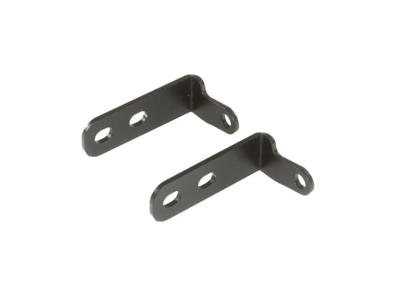 Two black L-shaped metal brackets for Front Runner 22 Inch LED Light Bar