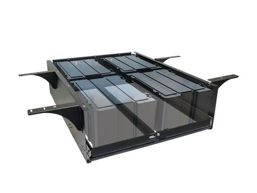 Modular Cub Box Drawer Storage System with Multiple Compartments on Sliding Frame