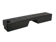 Black plastic footwell water tank platform with textured surface and raised edges