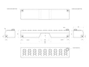 Technical schematic drawing of Front Runner 40L Footwell Water Tank for water storage