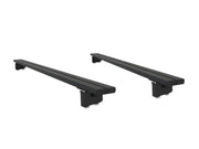 Black roof rack load bars for vehicle, part of Front Runner Canopy Load Bar Kit