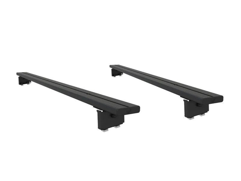 Black roof rack load bars for vehicle, part of Front Runner Canopy Load Bar Kit
