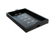 Black metal fridge slide with handles and ventilation slots for Front Runner Cargo Slide