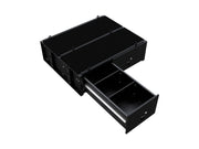 Black Front Runner drawer unit with storage compartments and dividers