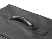 Black fabric handle on textured surface of Front Runner Foldable Roof Top Transit Bag for extra large pack storage