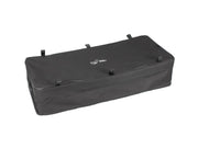 Black rectangular cargo carrier with hinged lid for extra large pack storage transit bag