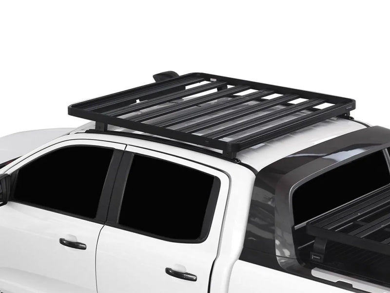 Front Runner Ford DC Slimline II roof rack kit mounted on pickup truck for maximum cargo space
