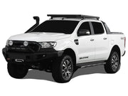 White Ford Ranger pickup truck with off-road roof rack kit Front Runner DC Slimline II