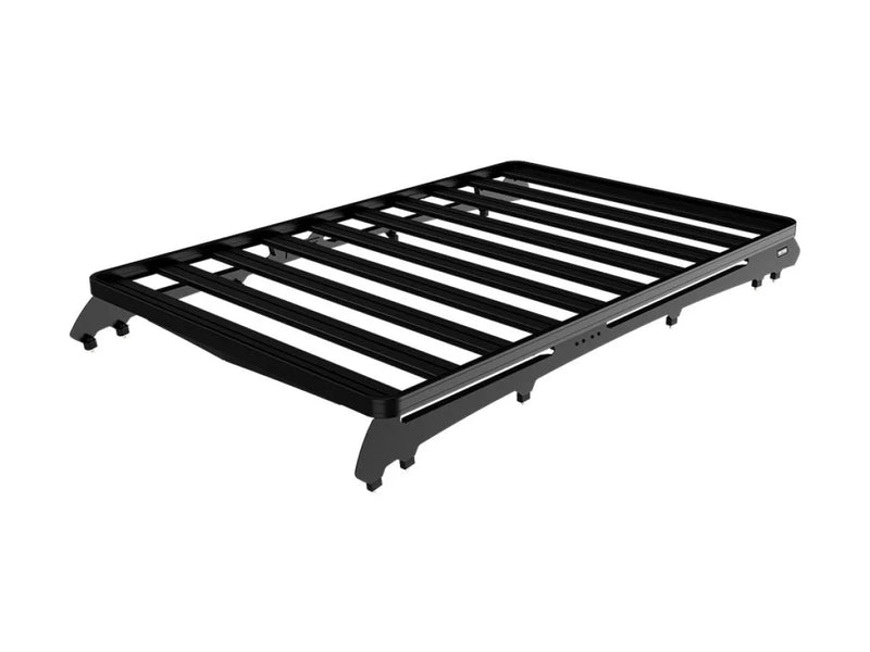 Black metal roof rack with parallel slats from Front Runner Isuzu MU-X Slimline II roof rack kit