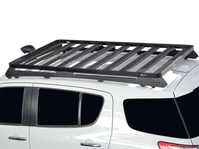 Front Runner Isuzu MU-X Slimline II roof rack kit mounted on white vehicle