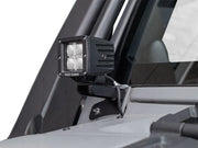 LED spot light mounted on Jeep Wrangler JK/JKU windshield spot light brackets