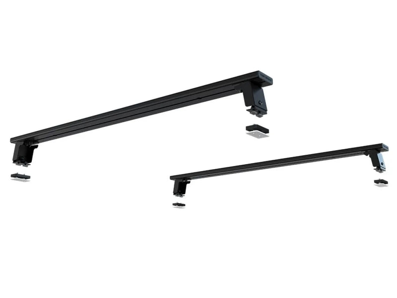 Pair of black metal roof rack crossbars for Land Rover New Defender load bar kit