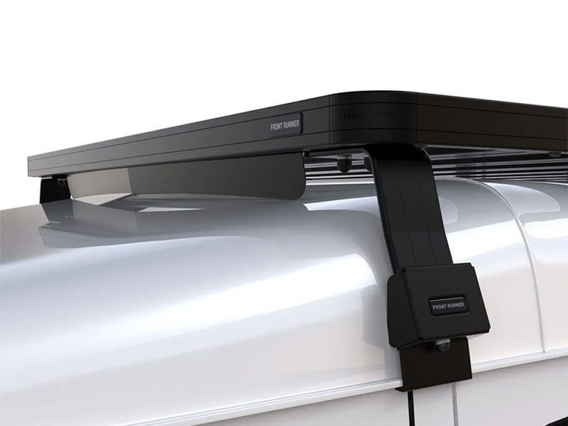 Car roof rack mounted on vehicle from Front Runner LR Defender 110 Slimline II roof rack kit