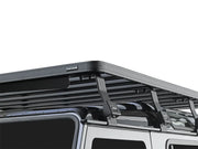Roof rack kit mounted on a vehicle for enhanced storage, compatible with Front Runner LR Defender 90 Slimline II