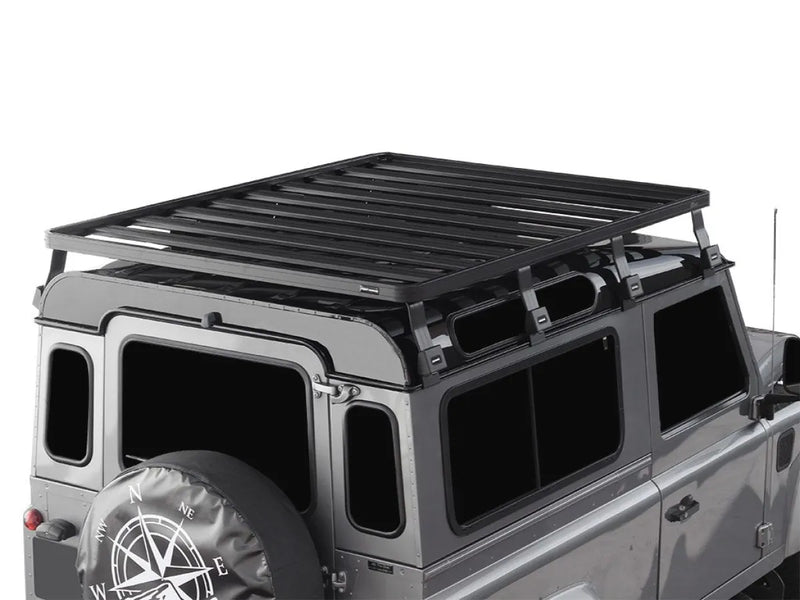 Roof rack kit installed on Land Rover Defender 90 for enhanced cargo capacity
