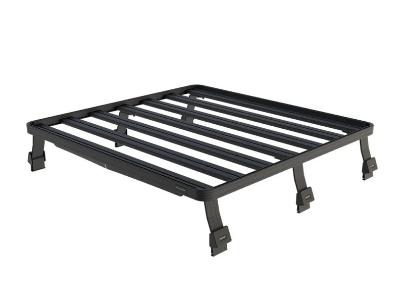 Black metal roof rack with parallel bars and adjustable feet for LR Defender Slimline II