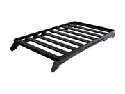 Black metal roof rack with parallel bars for vehicle mounting on Front Runner LR Discovery Slimline II Roof Rack Kit
